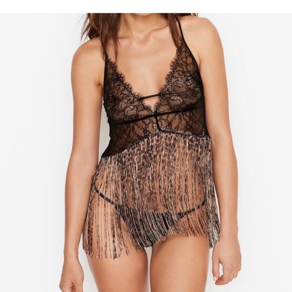 Victoria’s Secret fringe and lace babydoll lingerie